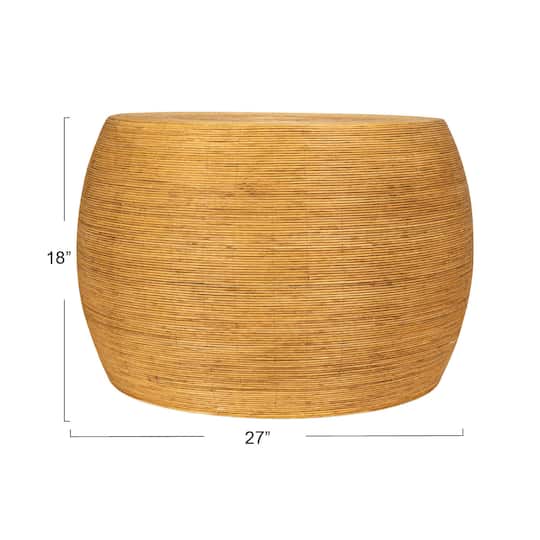 Hello Honey® 18" Natural Wide Rattan Round Accent Table